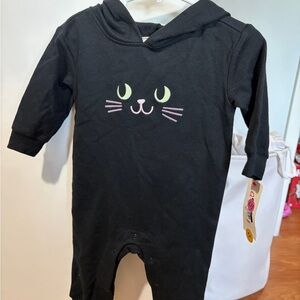 Cat & Jack Black Cat Face Kids Footie